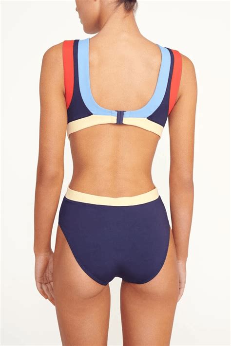 Staud Dolce One Piece in Navy Colorblock – Hampden Clothing