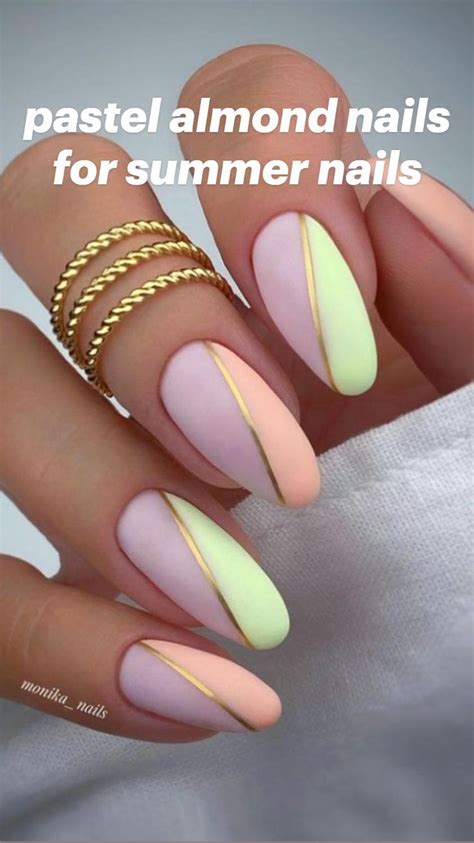 pastel almond nails for summer nails | Pinterest