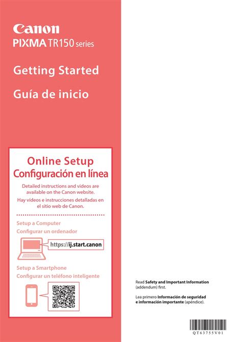 CANON PIXMA TR152 GETTING STARTED Pdf Download | ManualsLib