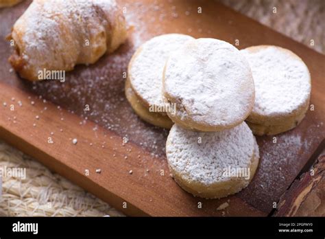 Alfajores Peruvian desserts buffet table brunch sweet food Stock Photo ...