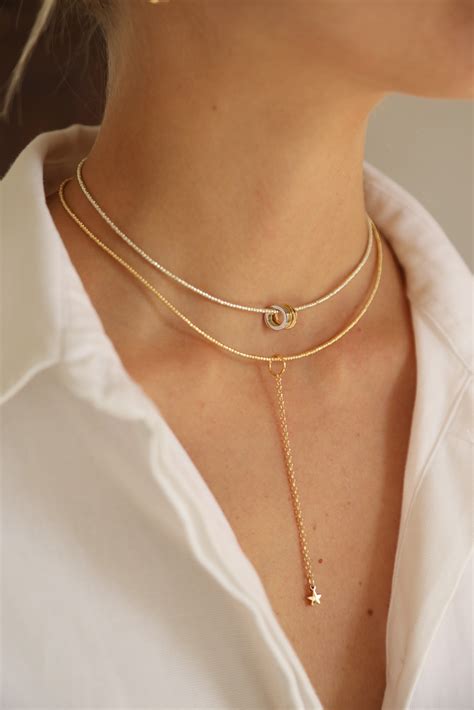 Чокер с тремя мини колечками – Fiore Store