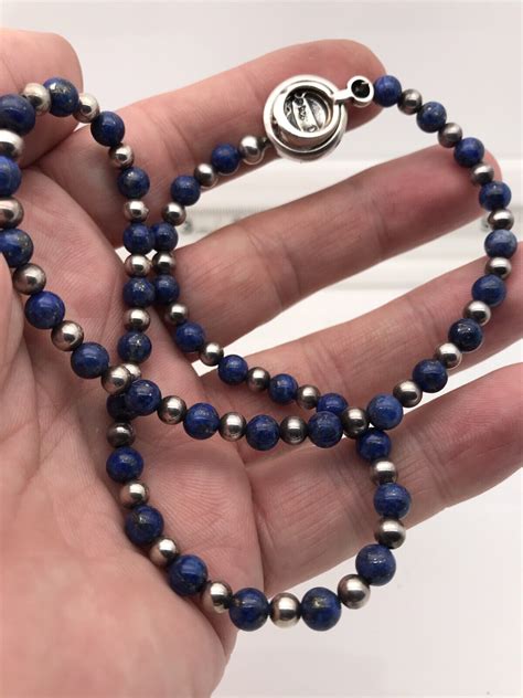 native american beaded necklace Lapiz Lazuli Ston - Gem