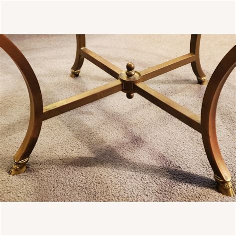 Antique Brass and Glass Coffee Table - AptDeco