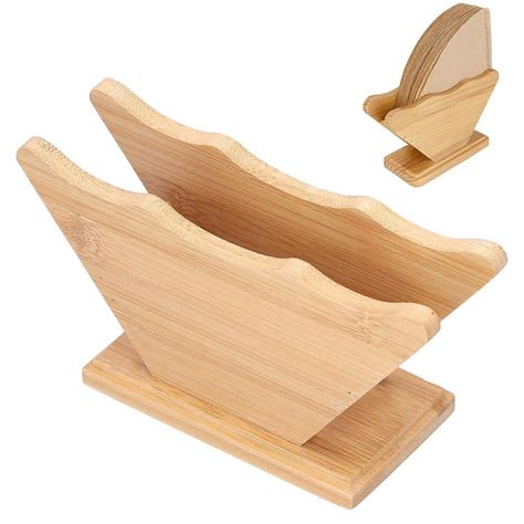 Bamboo Coffee Filter Paper Holder Dispenser with Storage Rack for Hand