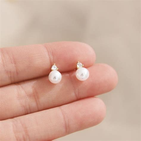 small pearl earrings etsy
