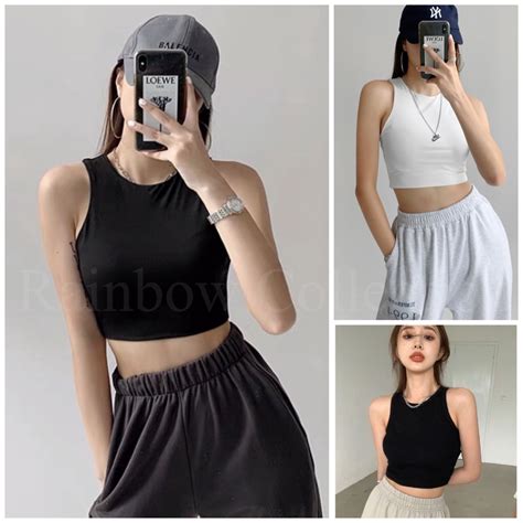 jual tank top wanita singlet tank top crop wanita shopee indonesia