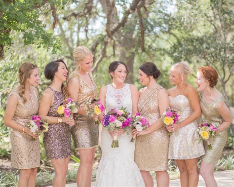 Gold Sparkly Bridesmaid Dresses