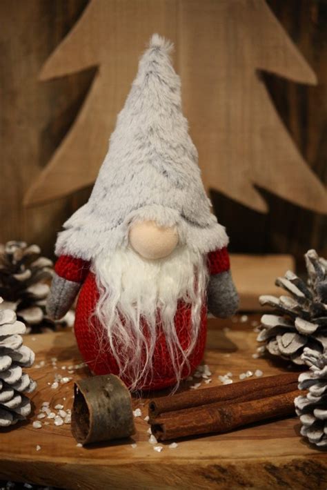 Lutin - Le petit lutin rouge au bonnet gris - Boiseline