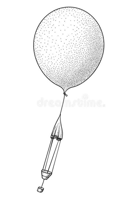 Weather Balloon Illustration, Drawing, Engraving, Ink, Line Art, Vector ...