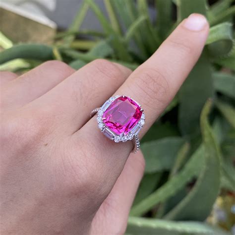 Pink Sapphire Ring Vintage Pink Sapphire Ring Personalized - Etsy