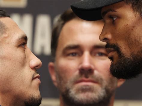 Photos: Jai Opetaia, Jordan Thompson - Face To Face at Final Presser - Boxing News