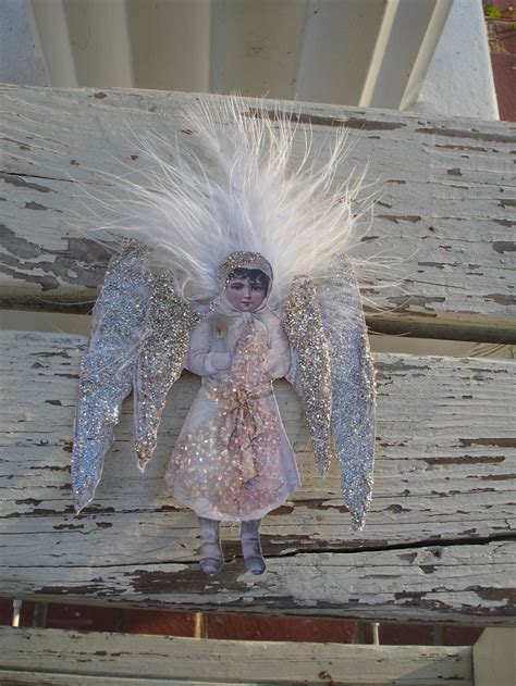 ANGEL Snow Angel VICTORIAN Ornaments german Diamond Dust you - Etsy