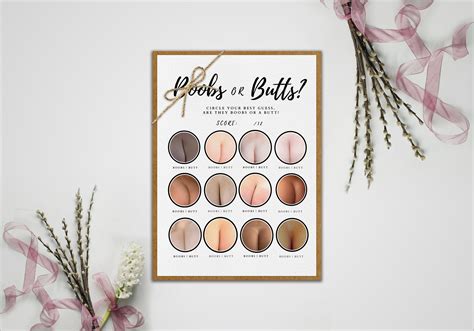 Minimalist Boobs or Butts Game With Answer Key | Bachelorette Party
