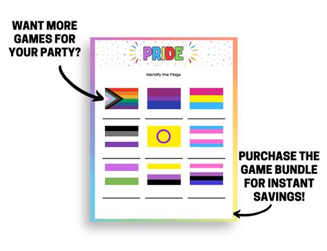 PRIDE Month Game Printable, LGBTQ+ Pride Party Game, Pride Flags Game