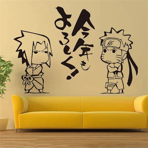 WO!Japanese Cartoon Naruto Vinyl Wall Sticker Anime Uzumaki Uchiha ...