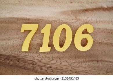 Wooden Numerals 7106 Painted Gold On Stock Photo 2132451463 | Shutterstock