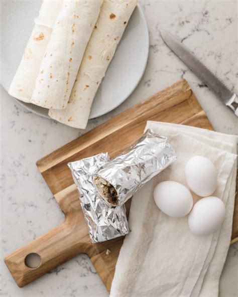 Healthy Sausage and Egg Breakfast Burritos - Love Grows Wild