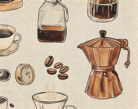 Retro Vintage Coffee Chart Digital Poster | Coffee Bar Supplies Art