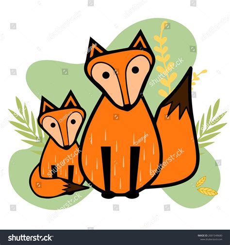 Fox Twinsfox Vectorfox Cartoon Illustrationisolated Cartoon Stock