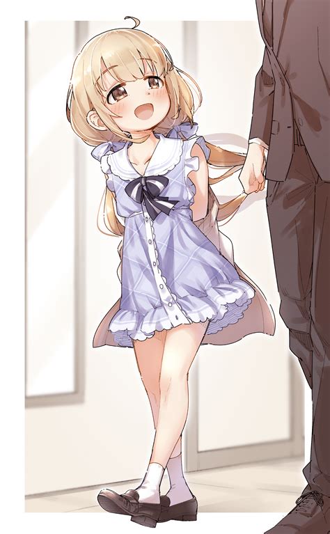 Safebooru - 1boy 1girl absurdres ahoge arms behind back bangs black