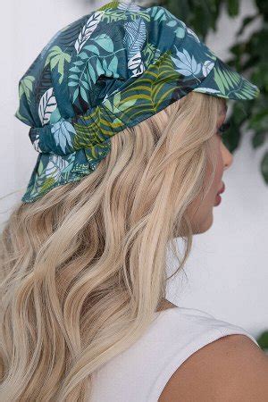 LT Collection / Косынка с козырьком на резинке (темная монстера) ККР12 ...