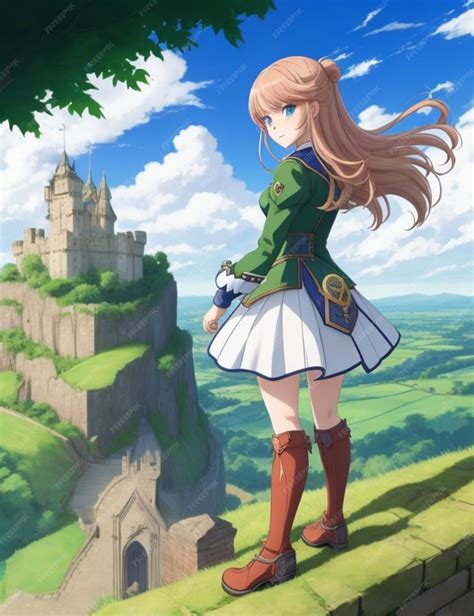 Premium AI Image | A British anime girl with a mischievous smirk