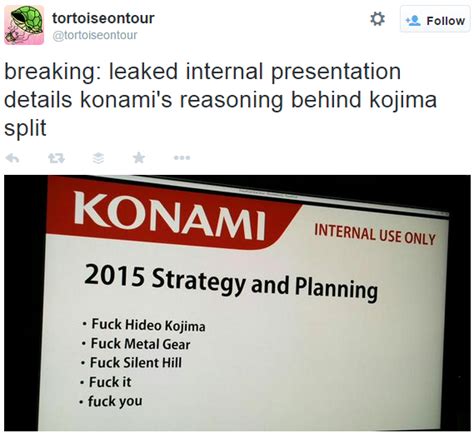 leaked konami document metal gear   meme