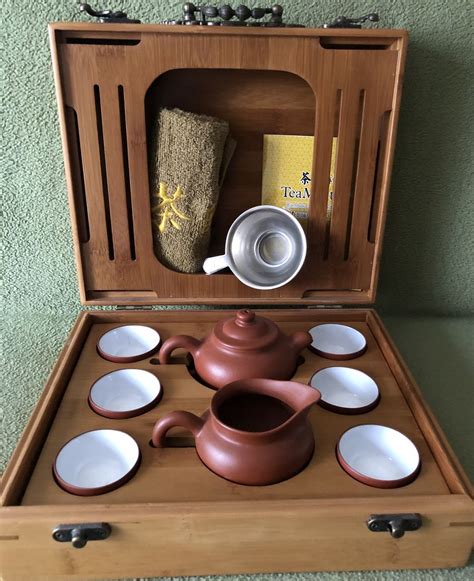 Новый набор для чайных церемоний, в бамбуковом футляре - 1500л