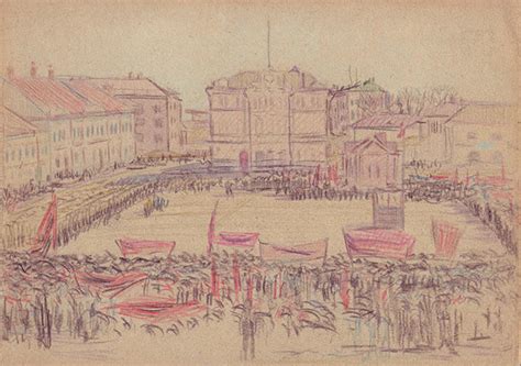 79. Рисунок Гриневича Митинг на центральной площад (Художник Дмитрий ...