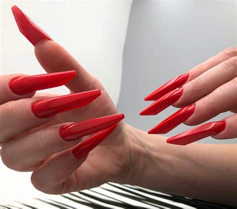 Арочное наращивание ногтей акрилом • Журнал NAILS | Red nails, Red ...