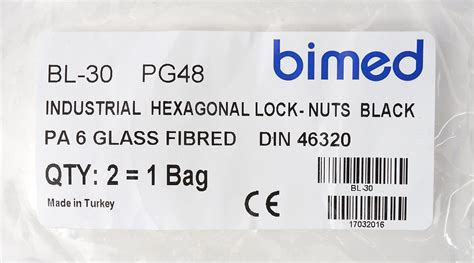 BL-30 | Hex Nut: 2/pk, PG48 thread type, polyamide (PN# BL-30 ...