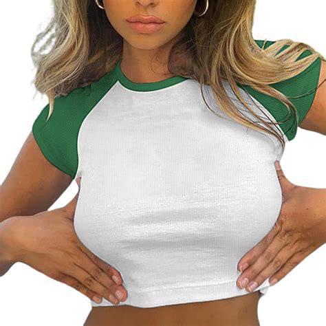 LovelyWholesale Women Graphic Crop Tops Letter Print Short Sleeve Tee