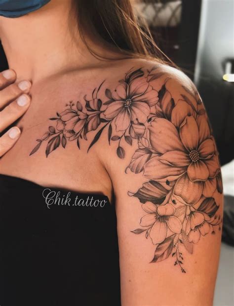 Tatuagem Floral Ombro E Braço
