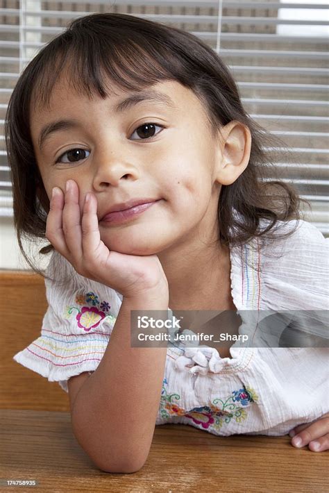 Cute 4 Year Old Stock Photo - Download Image Now - Brown Hair, Cheerful ...