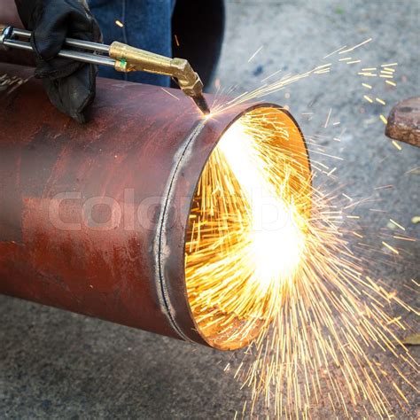 cuting pipe stock image colourbox