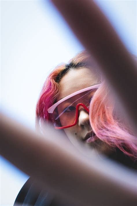 Pink-haired Girl Wearing Pink Glasses · Free Stock Photo