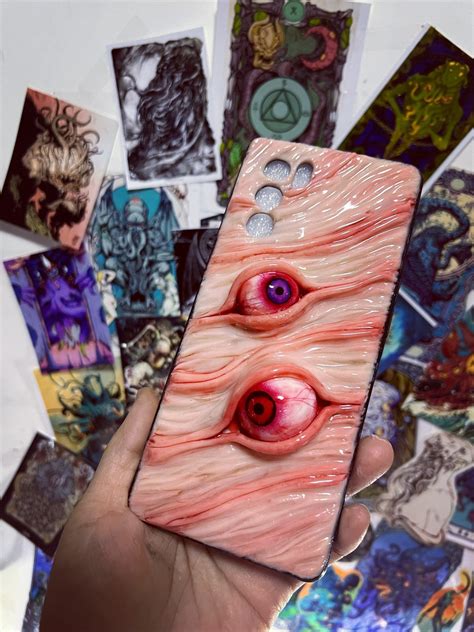 Skin-toned Creepy Double Eyes Phone Case - Hexeyes | 3D Creepy Eyeball Phone Case, Horror Phone