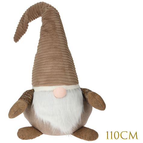 Новогодний плюшевый гном 110 см - ELKI.CO.IL