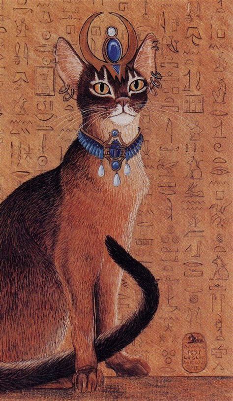 Egyptian Abysinnian Cat With Headdress Print of Original Painting ...