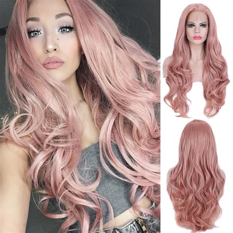 Pinkshow синтетический парик на кружеве Розовый Фиолетовый парик ...