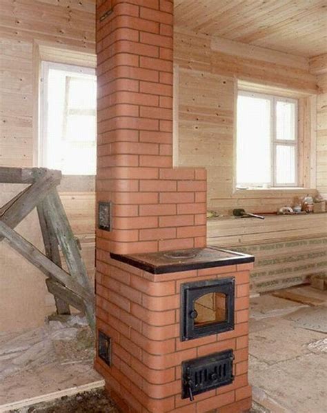 Малогабаритная печь-плита "голландка" из кирпича - 15 ФОТО