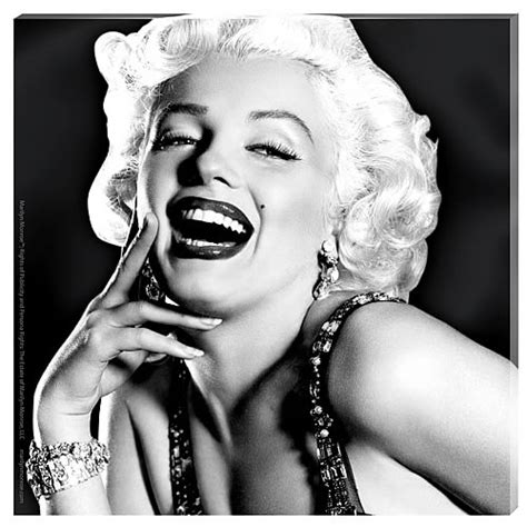 Marilyn Monroe Laughing Portrait Small Stretched Canvas