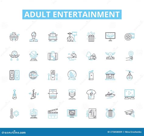Adult Entertainment Linear Icons Set. Stripper, Escort, Pornography