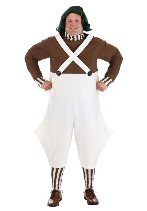 Men's Plus Size Willy Wonka Plus Size Oompa Loompa Costume