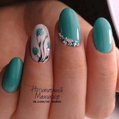 Νύχια - Beauté την Κυριακή | Turquoise nails, Flower nails, Teal nails
