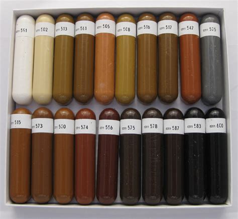 Baoschellack Serie A (weiß bis schwarz) - 1 Kasten 20 Stangen,shellac ...