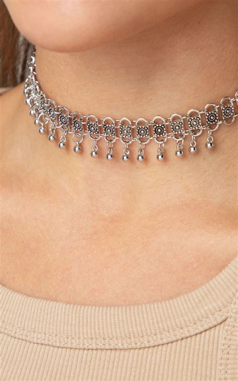 oxidized silver choker necklace trendy necklace  women indian