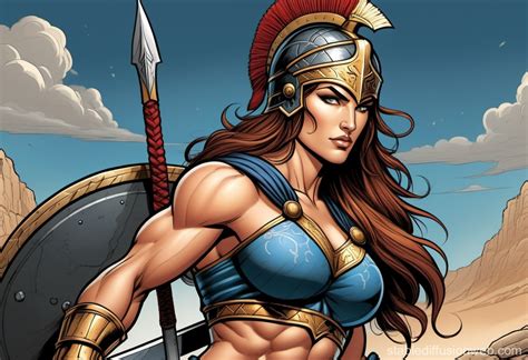 Muscular Female Spartan Warrior | Stable Diffusion Online