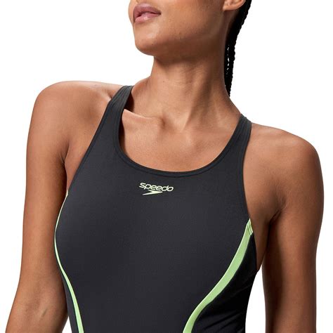 Womens Solid Splice Medalist One Piece Anthracite/Pale Clover | One