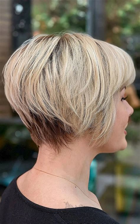 low maintenance tapered short stacked pixie haircuts